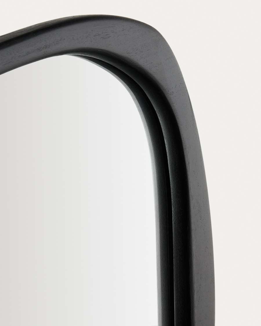 Alura black teak wood mirror 45,5 x 47 cm FSC 100%