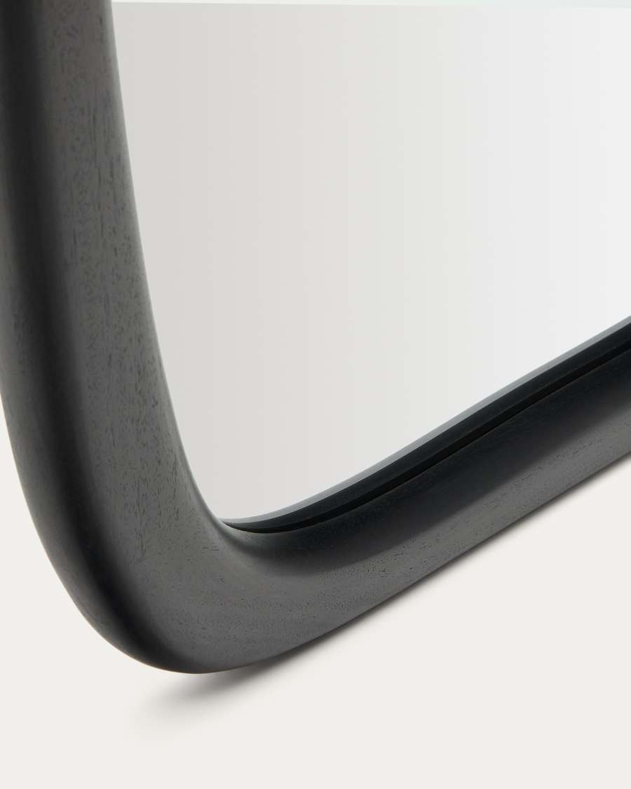 Alura black teak wood mirror 158 x 61cm FSC 100%