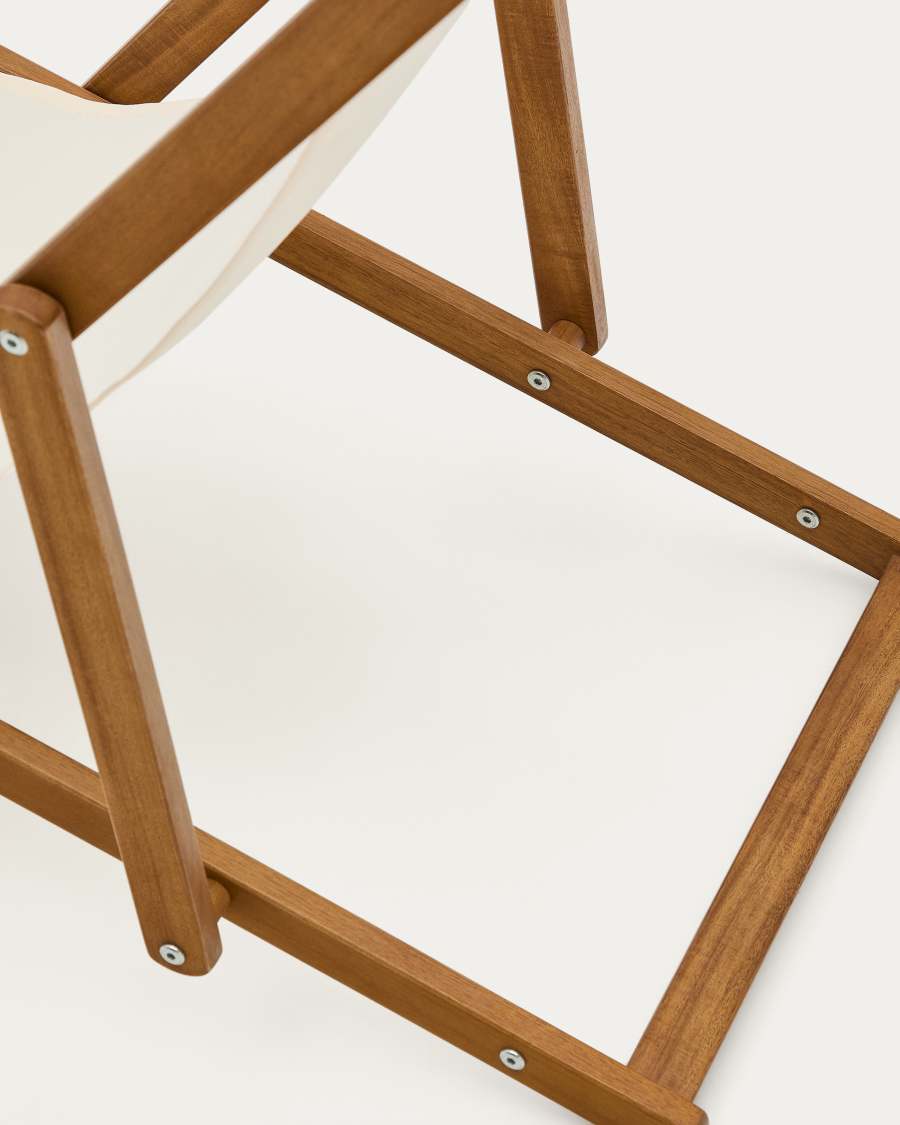 Klappbarer Outdoor-Liegestuhl Adredna für Kinder in Beige aus massivem Akazienholz FSC 100 %