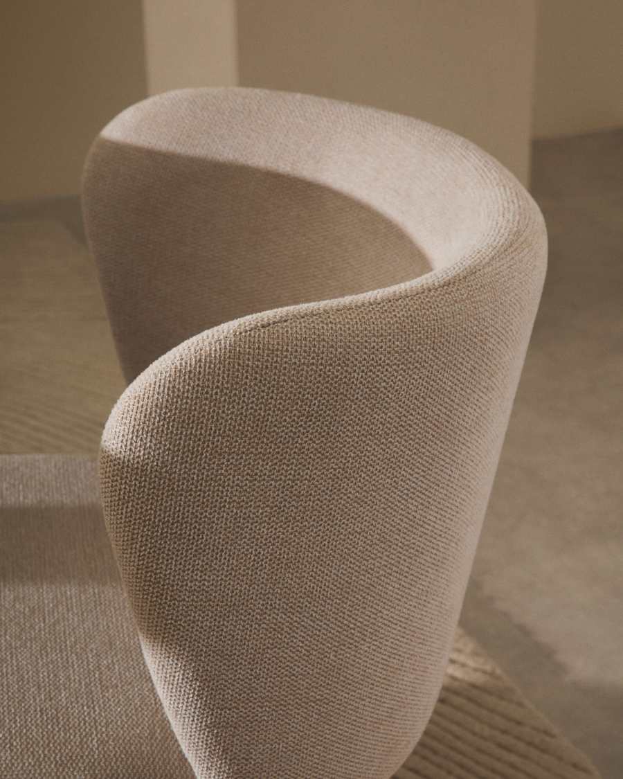 Cadira Ciselia de xenilla beix i acer beix FSC Mix Credit