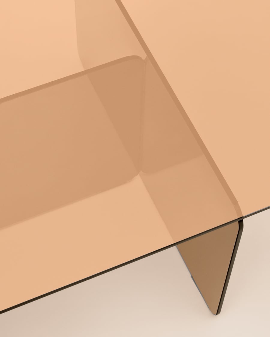 Τραπέζι σαλονιού Zaren από καφέ tempered γυαλί 120 x 60 εκ.