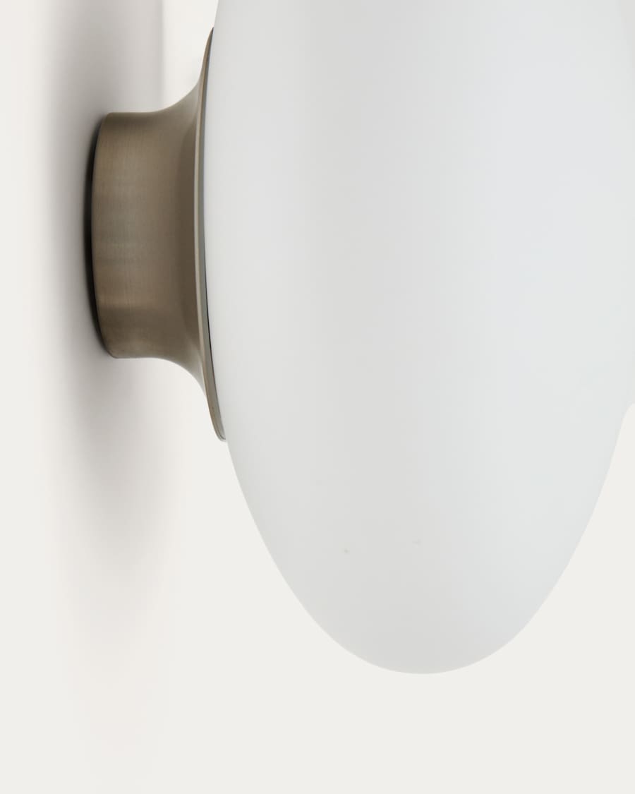 Bamila smoked glass and nickel wall lamp Ø25cm