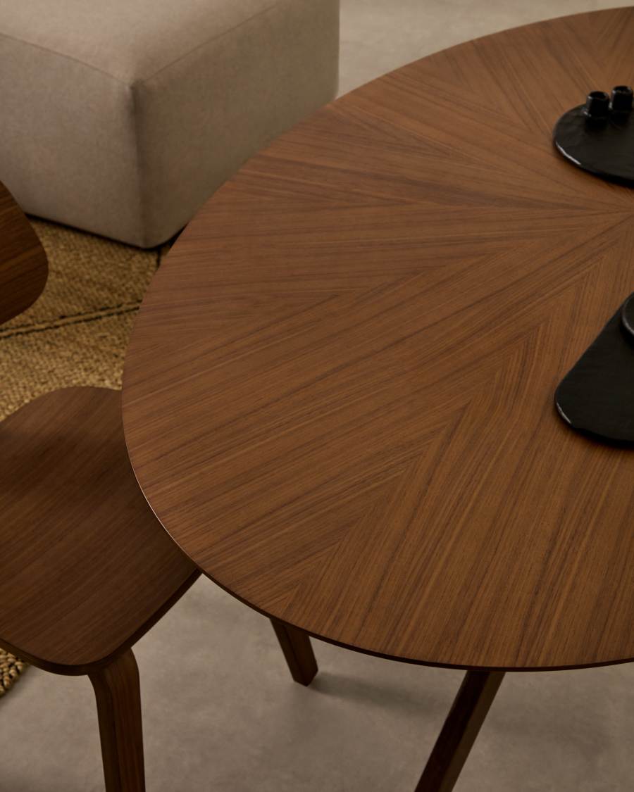 Table Naanim en placage de noyer 180 x 110 cm