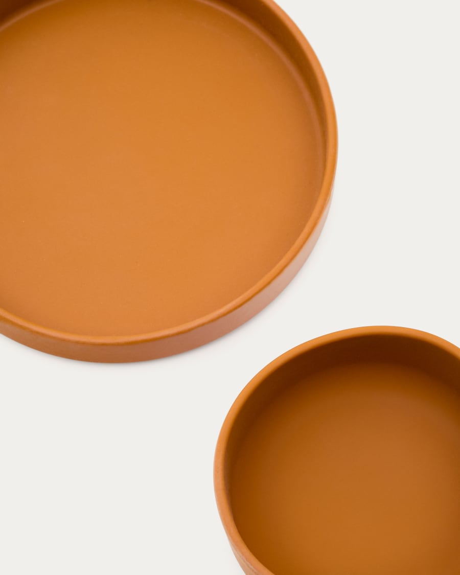 Lili plate and bowl set in orange silicone