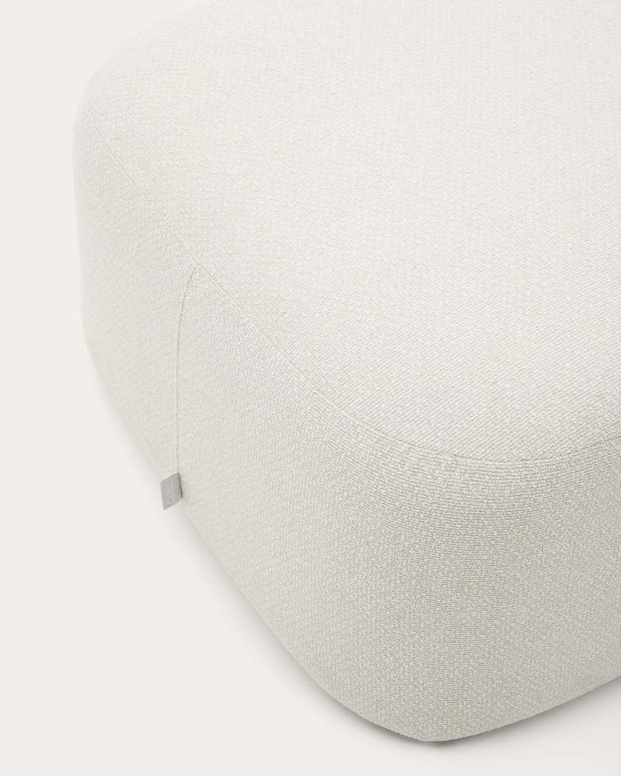 Poggiapiedi Martina in ciniglia écru 123 x 85 cm