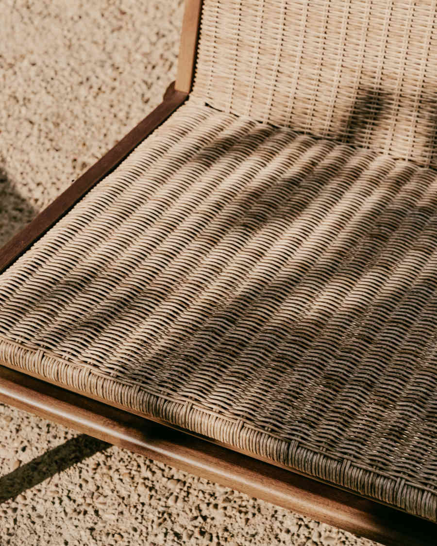 Itani armchair in FSC 100% solid acacia wood and synthetic rattan