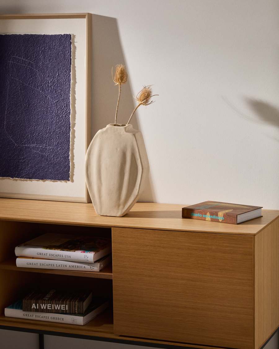 Vaso in cartapesta grigio Lahara 32 cm