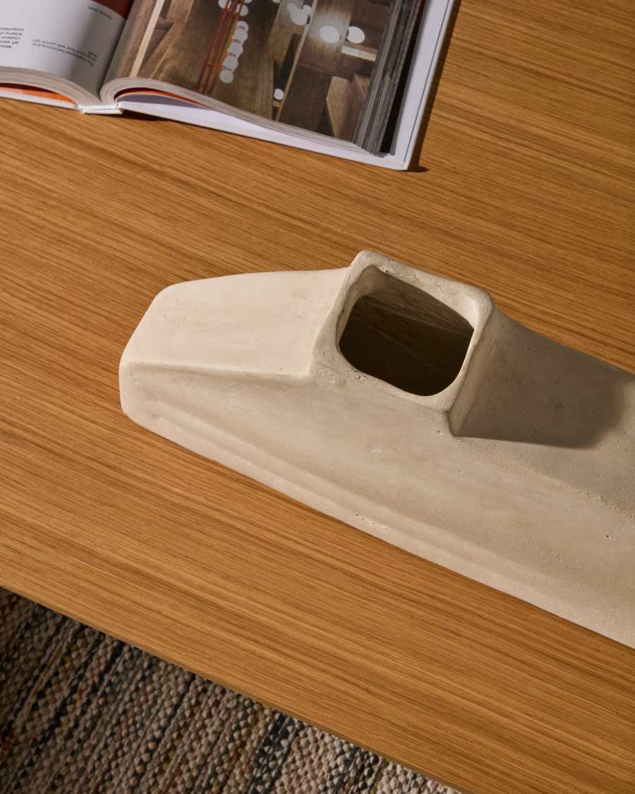 Lahara grey papier-mâché vase 16cm