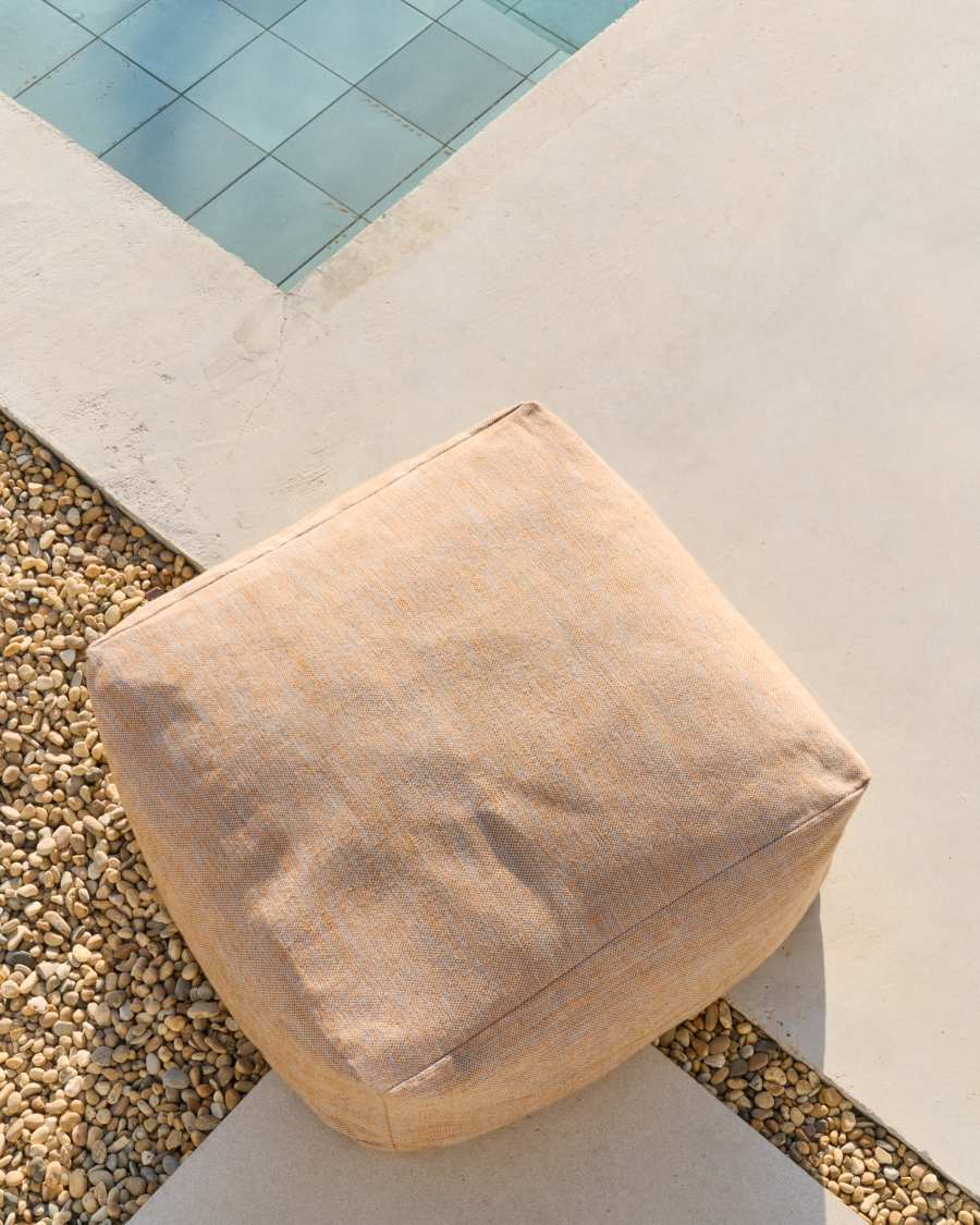 Pouf Vedell 100% PET arancione 60 x 60 x 30 cm