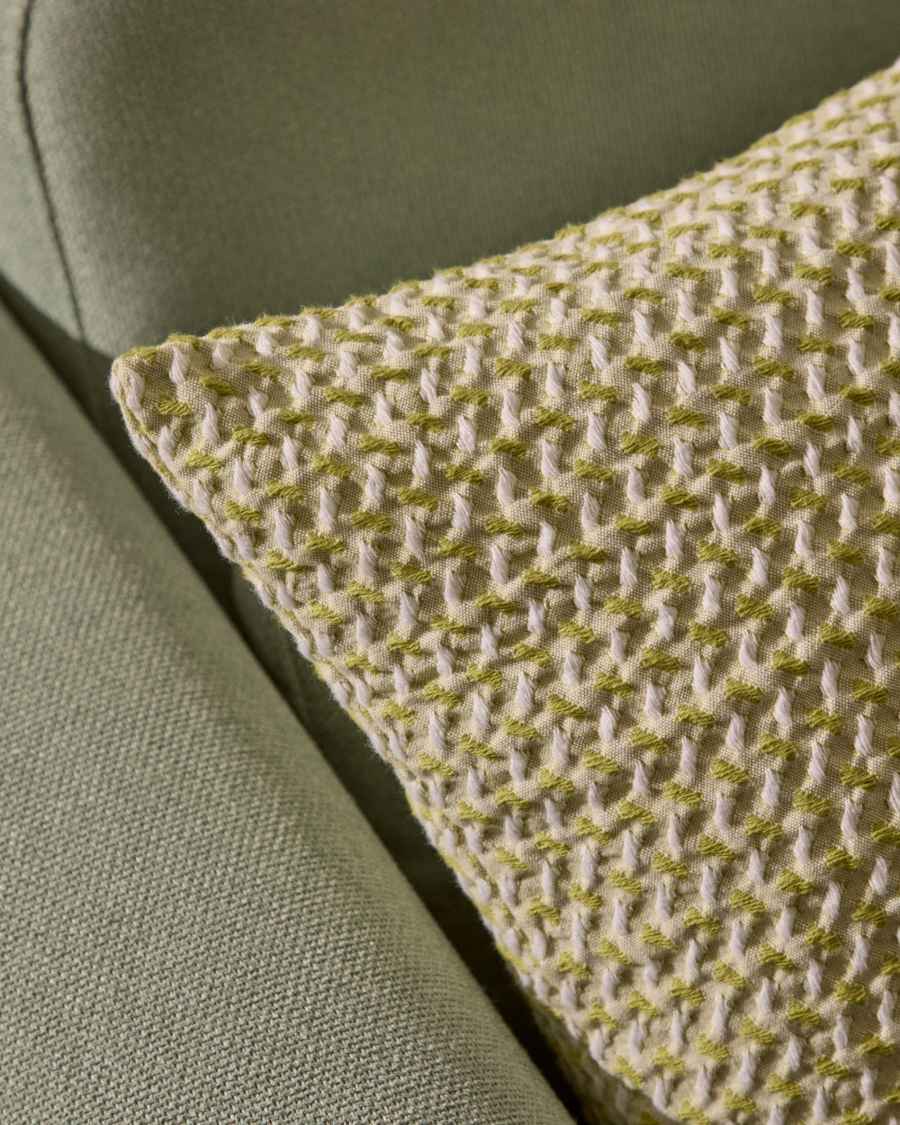 Lunira cushion cover with green waffle structure fabric 50 x 50cm
