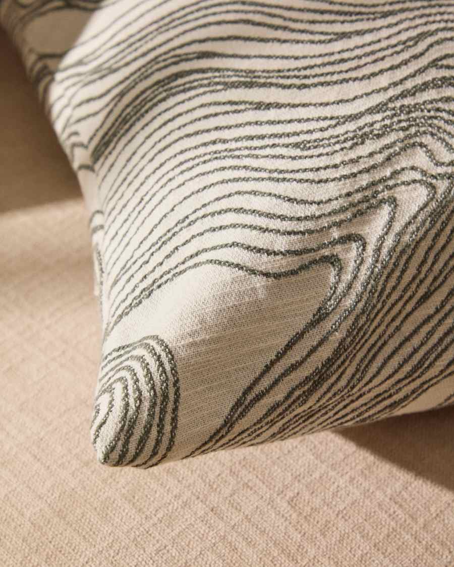 Ondara cushion cover with green graphic detail 50 x 50cm