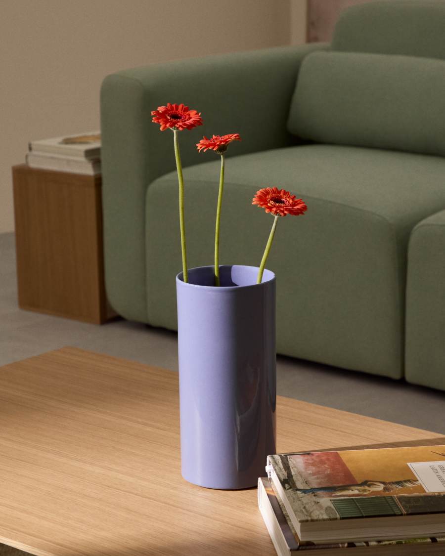 Vase Elova en céramique violette 30 cm