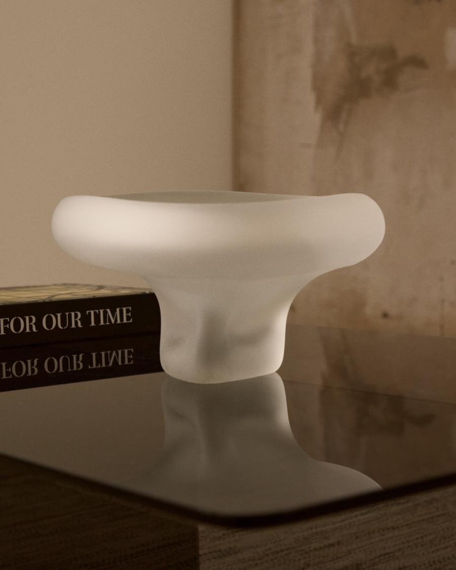 Centrotavola Ondaro in vetro smerigliato 15 cm