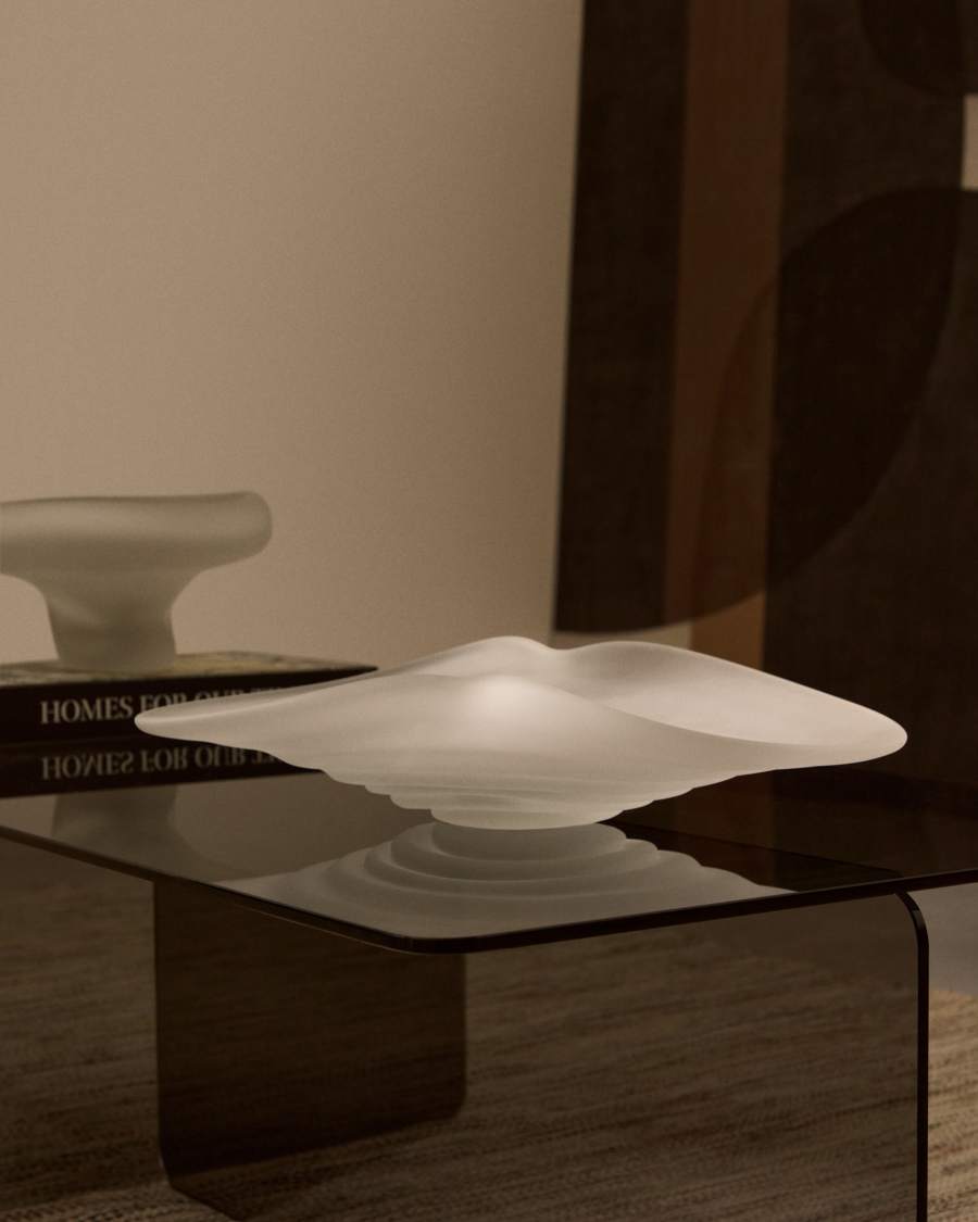 Centrotavola Ondaro in vetro smerigliato 11 cm