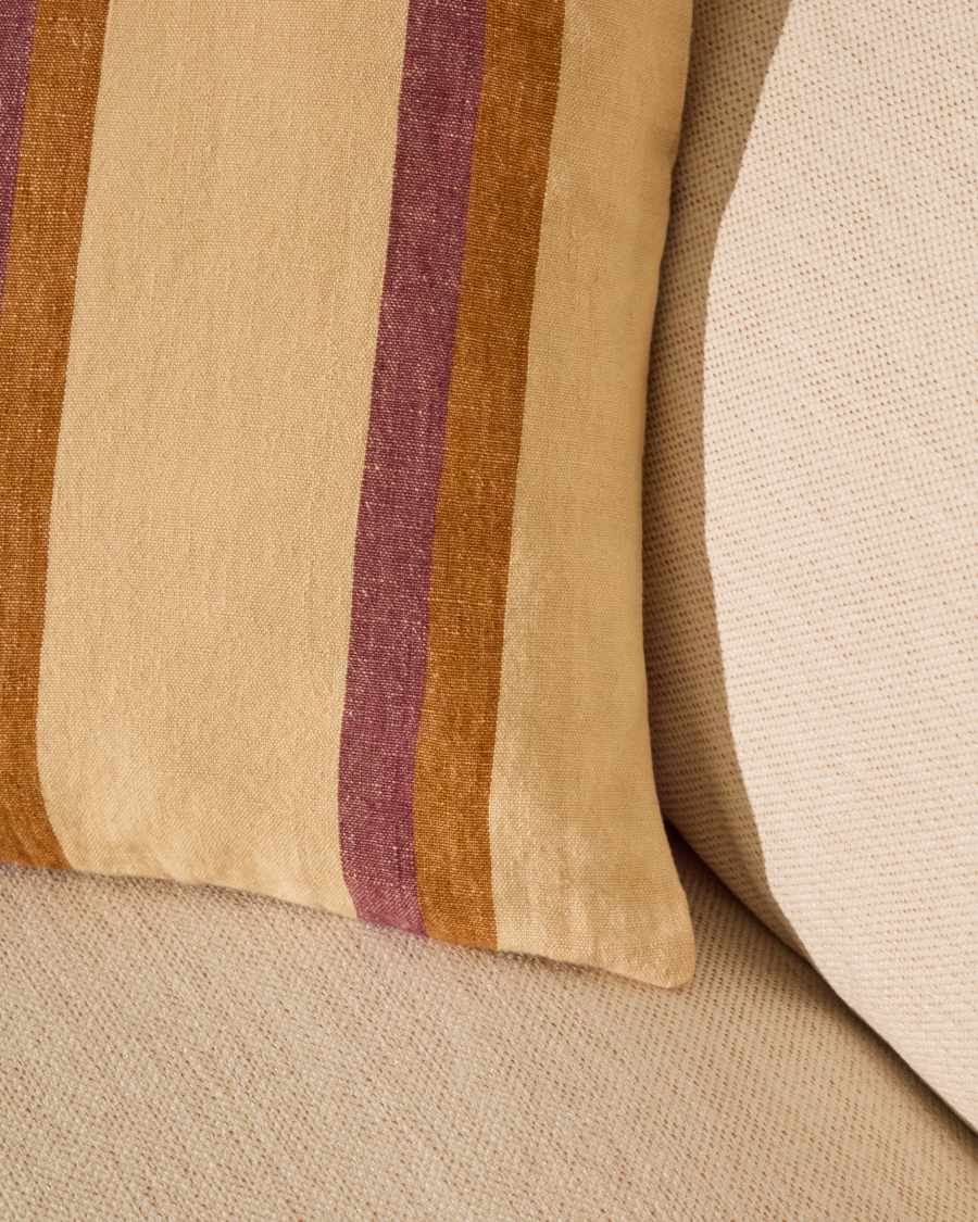 Kissenbezug Arven aus 100 % Leinen mit bunten Streifen 45 x 45 cm