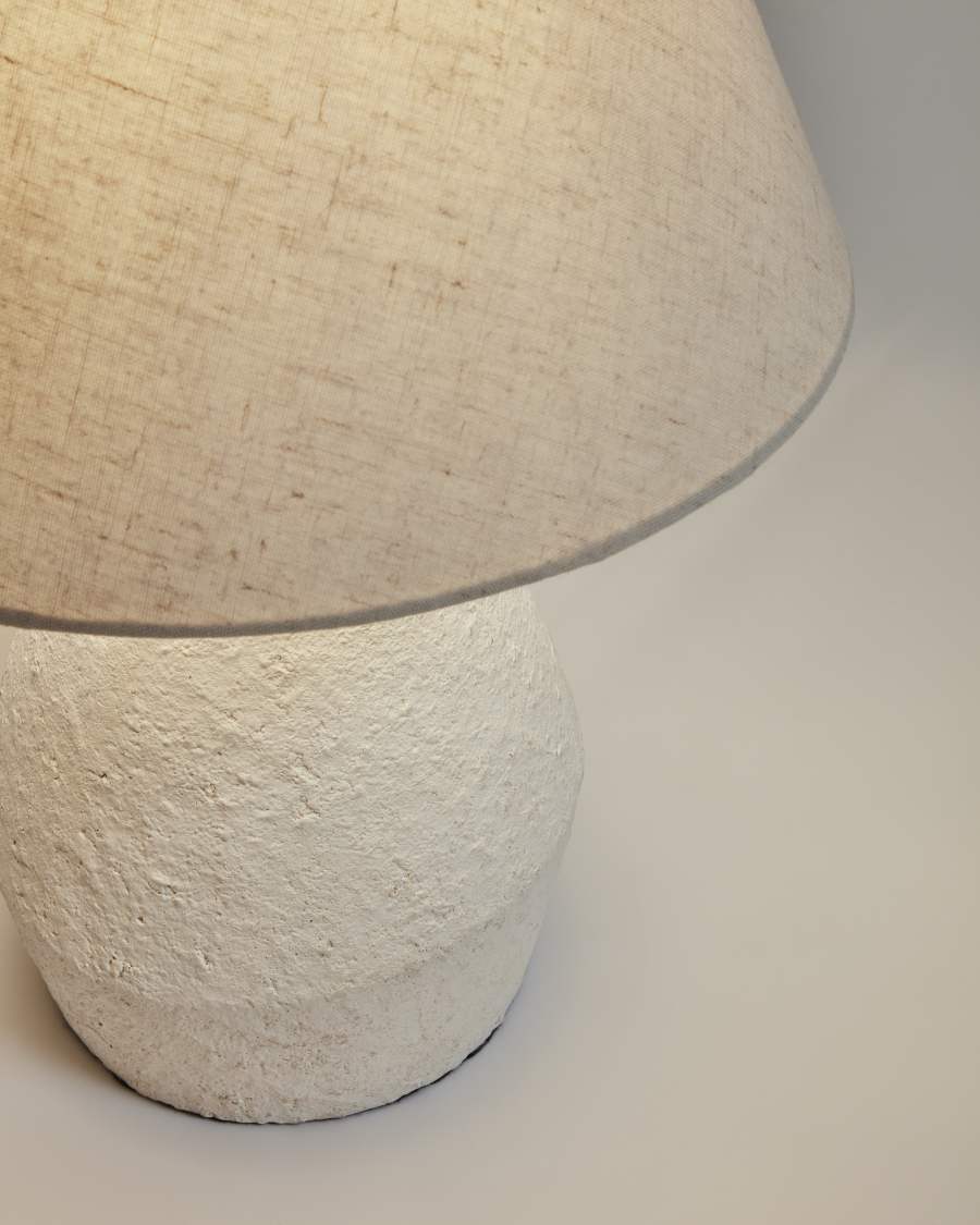 Noara magnesium table lamp with a white finish Australia adaptor