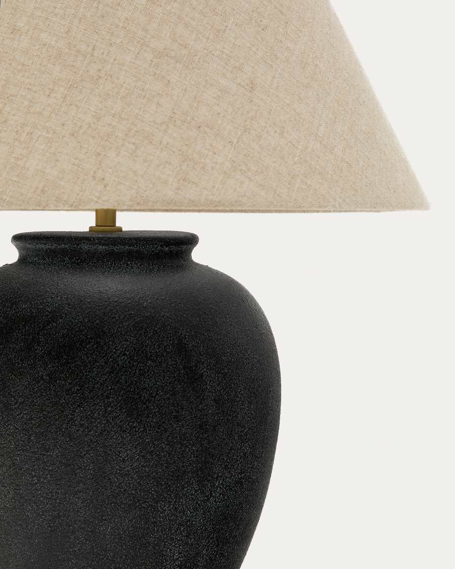 Mercadal ceramic table lamp in a black finish Australia adaptor