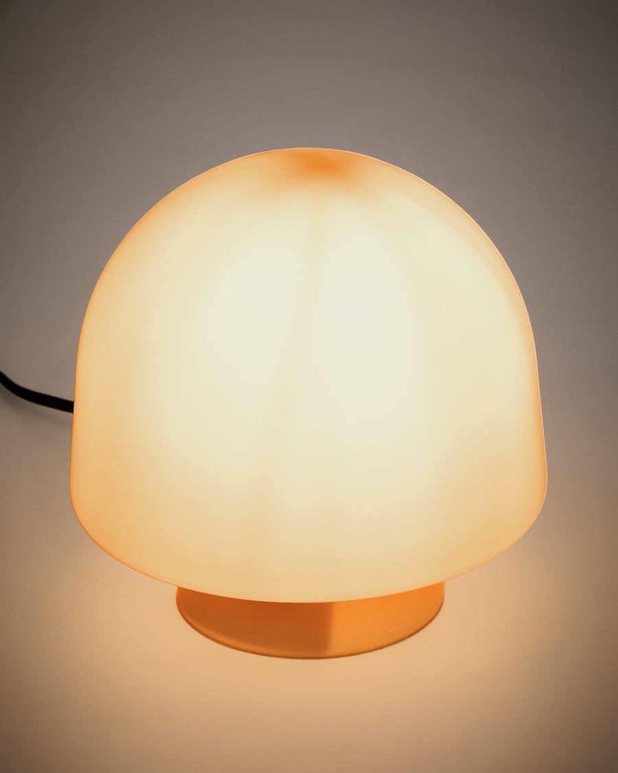 Reig orange glass table lamp Australia adaptor