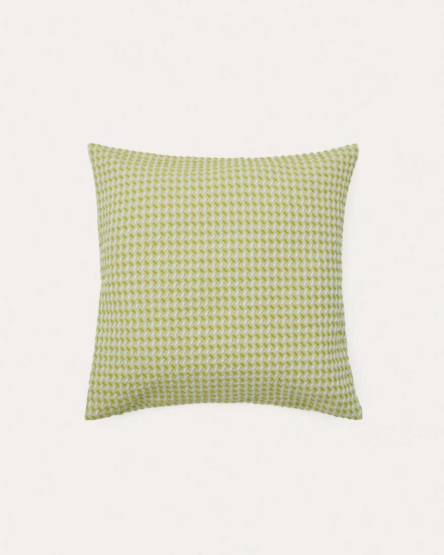 Lunira cushion cover with green waffle structure fabric 50 x 50cm