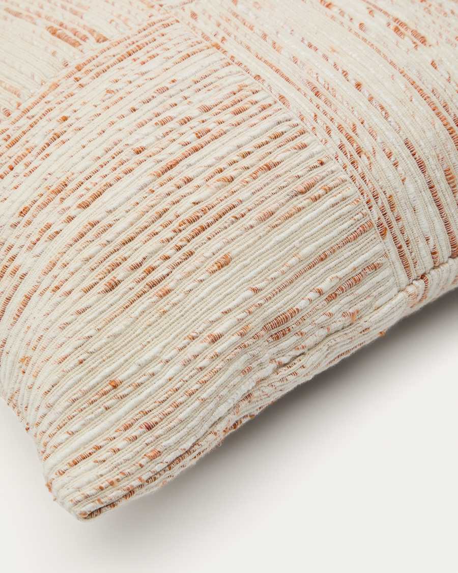Anuba beige and red checked jacquard cushion cover 45 x 45cm