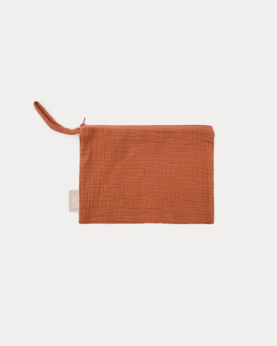 Olna toiletries bag in 100% terracotta cotton
