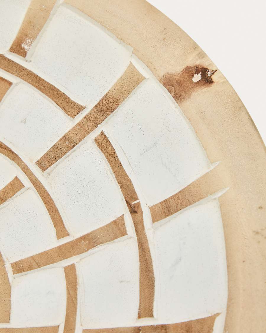 Mely Wanddeko aus massivem Munggur Holz Ø 45 cm