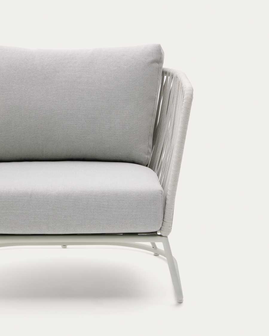 Saconca outdoor armchair in rope cord and grey galvanised steel