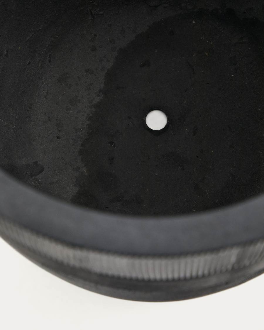 Set of 2 Tival black cement-effect planters Ø 45 cm / Ø 32 cm