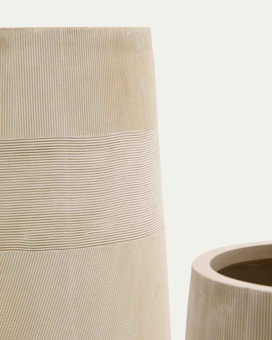 Tival beige cement-effect planter Ø 45 cm / Ø 32 cm