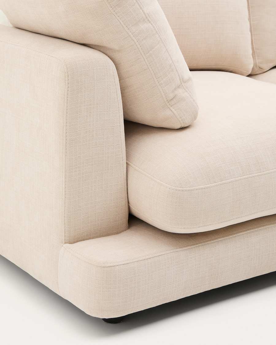 Gala 4-seater beige chenille sofa FSC Mix Credit 300cm