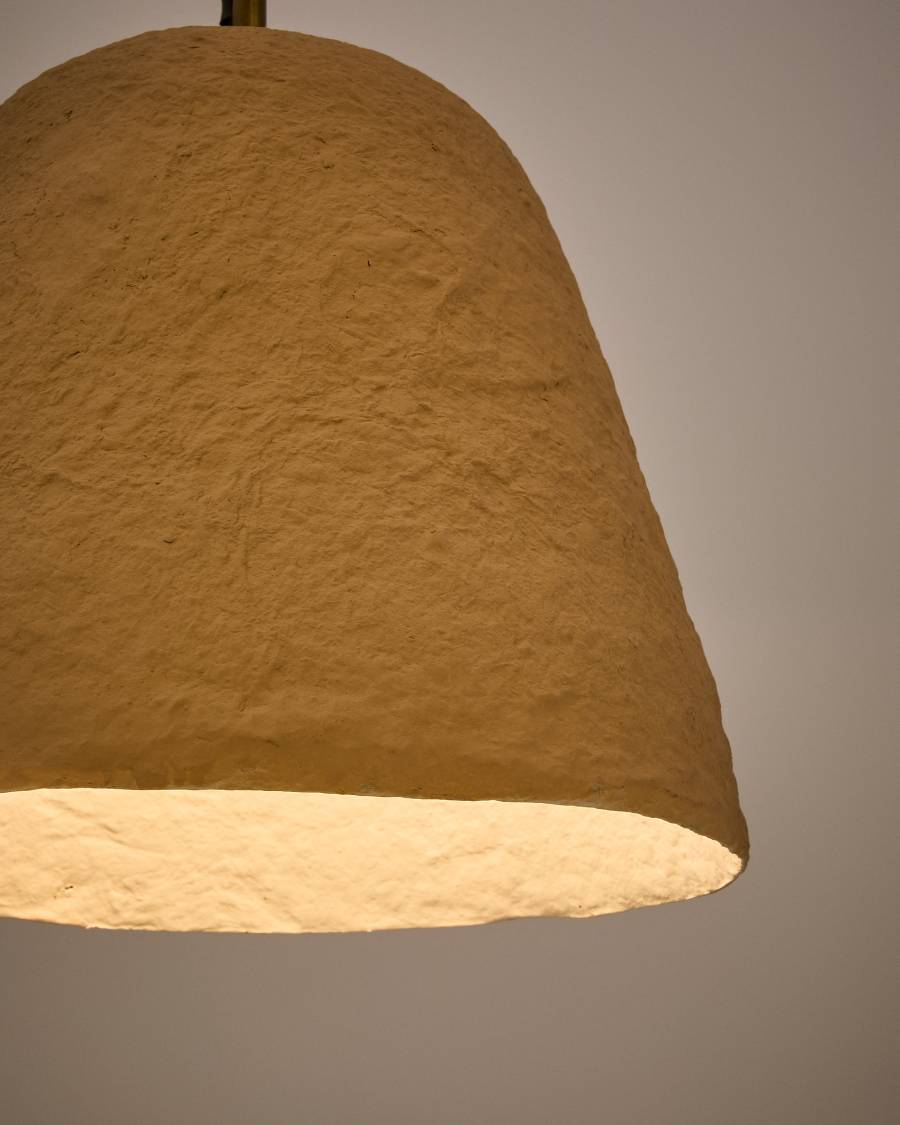 Lampada da soffitto Lisora in cartapesta beige Ø 25 cm
