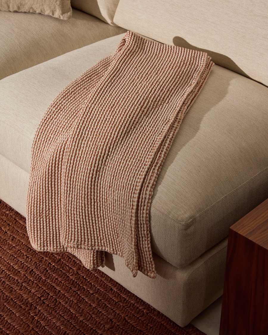 Decke Eria aus 100% Baumwolle in Beige 130 x 170 cm