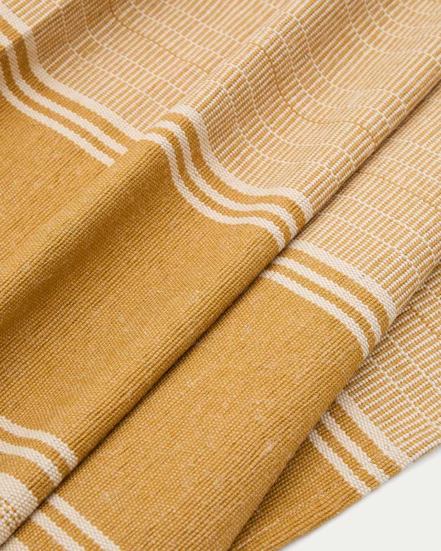 Zeyra mustard jute and cotton table runner 150 x 50cm