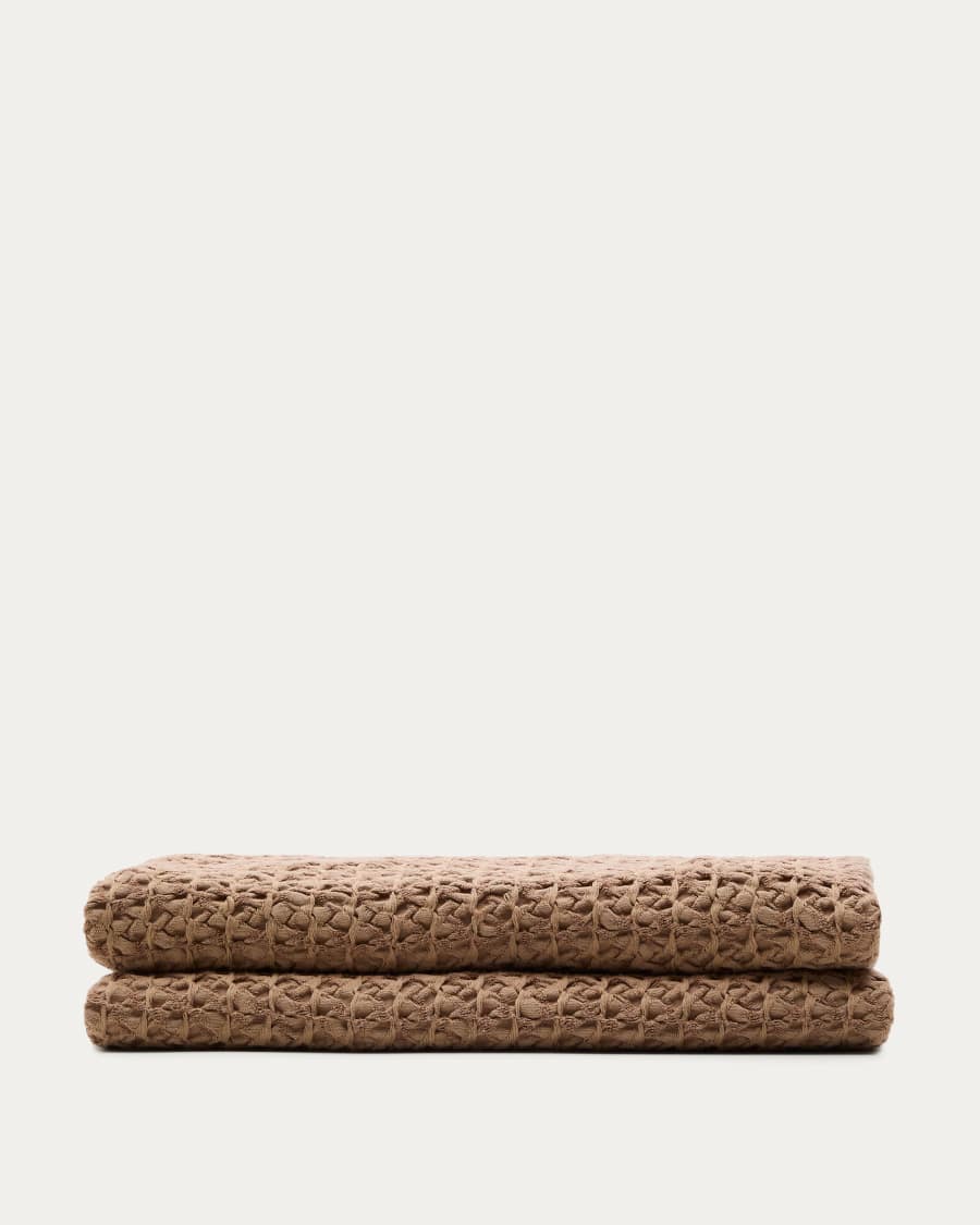 Couverture dôme épaisse en coton et viscose jacquard beige 130 x 170 cm