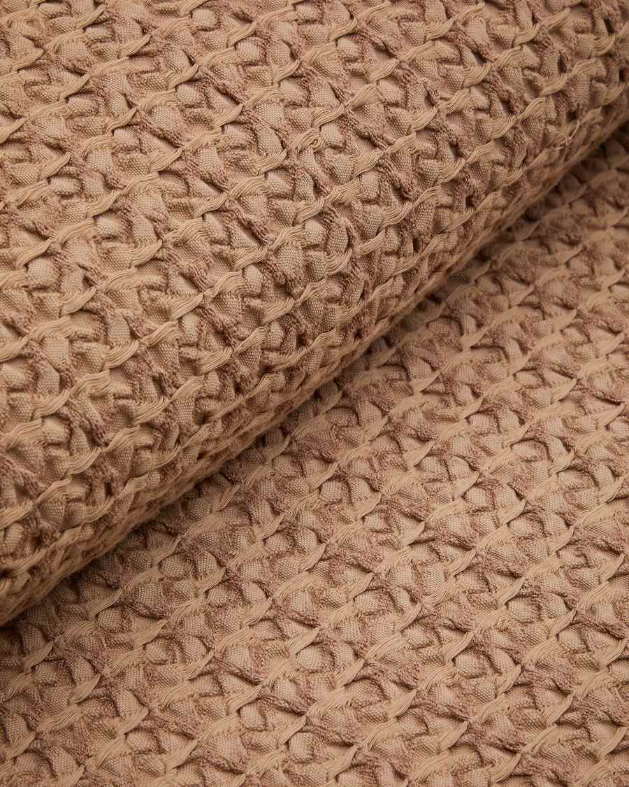 Couverture dôme épaisse en coton et viscose jacquard beige 130 x 170 cm