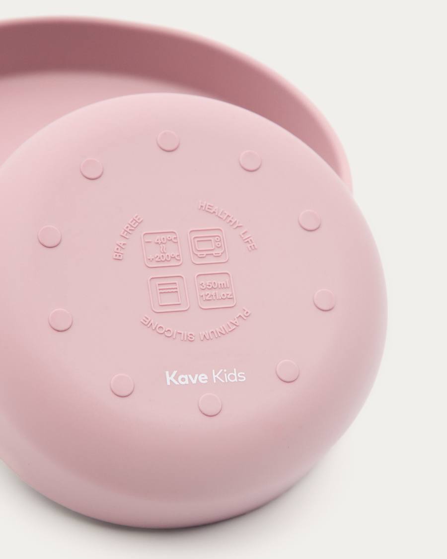Lili plate and bowl set in pink silicone