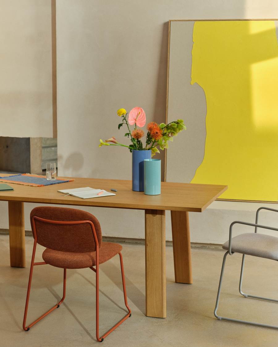 Arlen Ausziehtisch Furnier und massive Eiche mit naturfarbenem Finish 200 (250) x 95 cm FSC Mix Credit