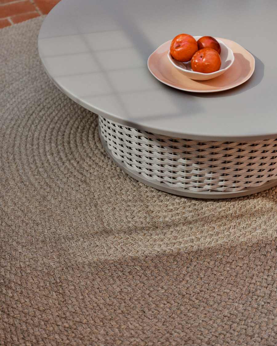 Rug Despas in synthetic fibers beige Ø150 cm