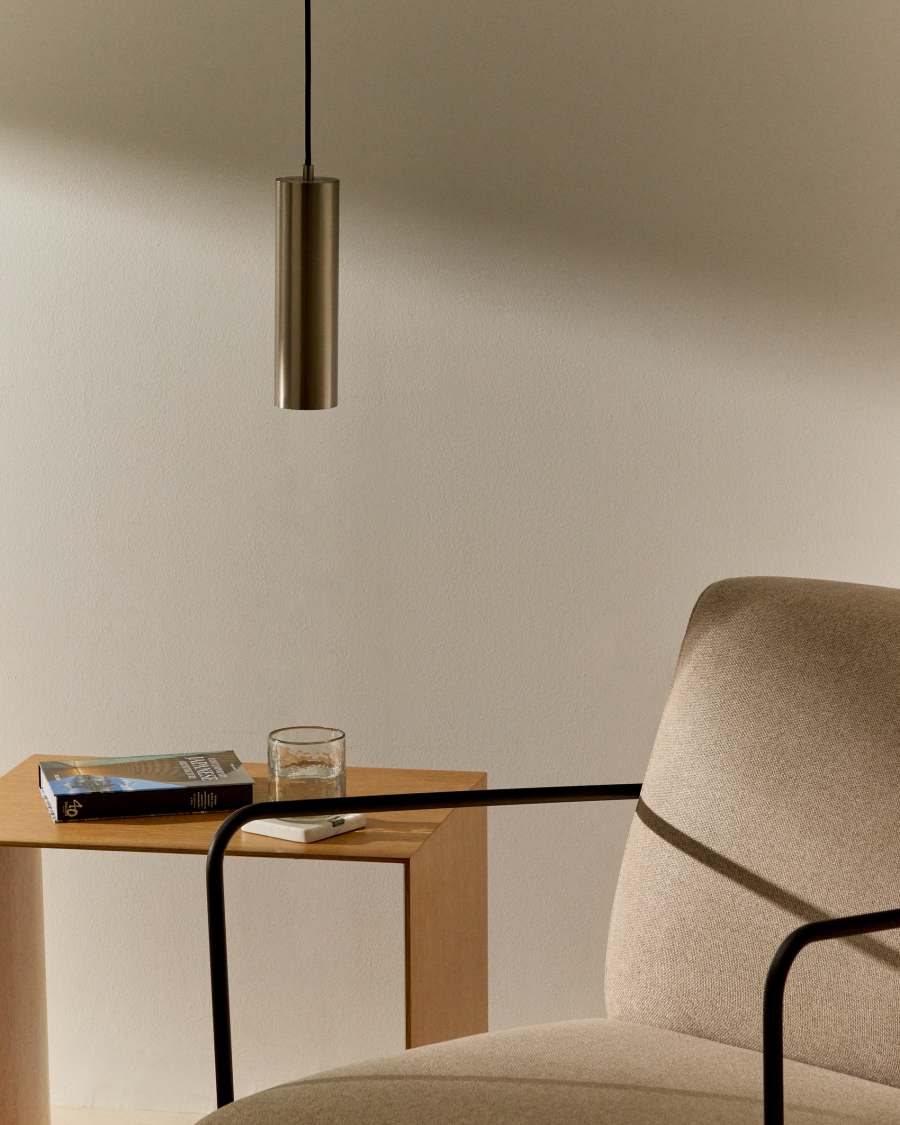 Lampada da soffitto Andia in alluminio con finitura verniciata argento spazzolato