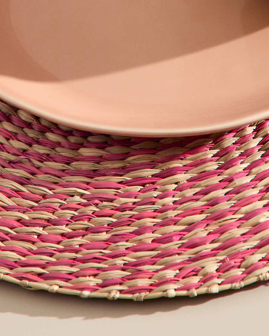 Rivela set of 2 red seagrass placemats Ø38cm