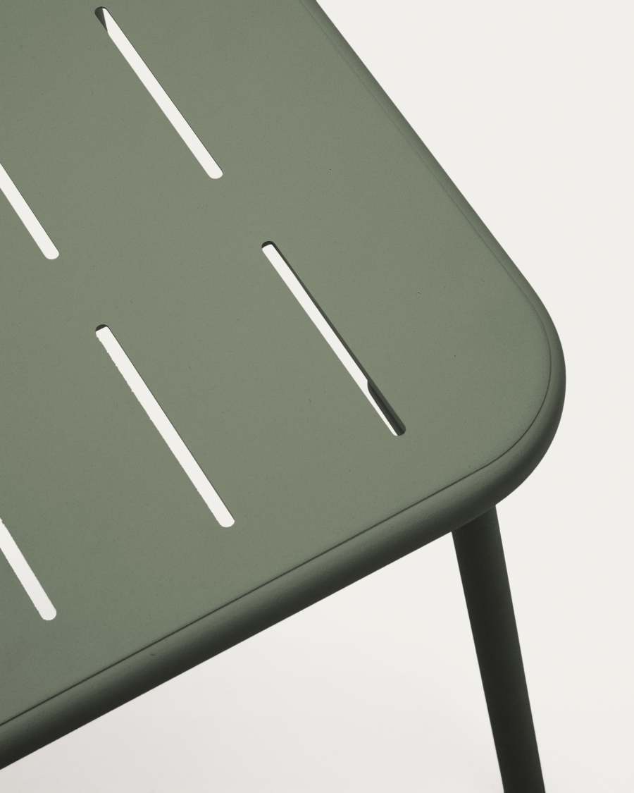 Zivia outdoor coffee table in green galvanised steel 90 x 50cm