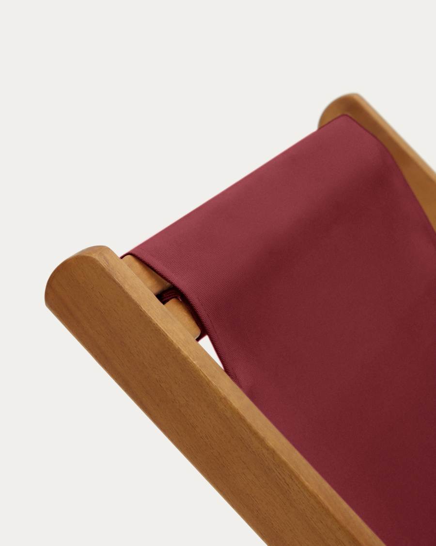 Amaca pieghevole da esterno Adredna maroon in 100% legno massiccio di acacia FSC