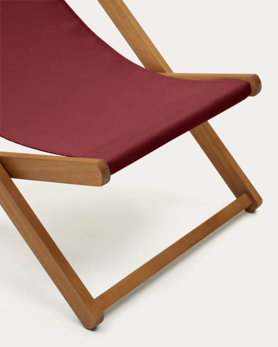 Amaca pieghevole da esterno Adredna maroon in 100% legno massiccio di acacia FSC