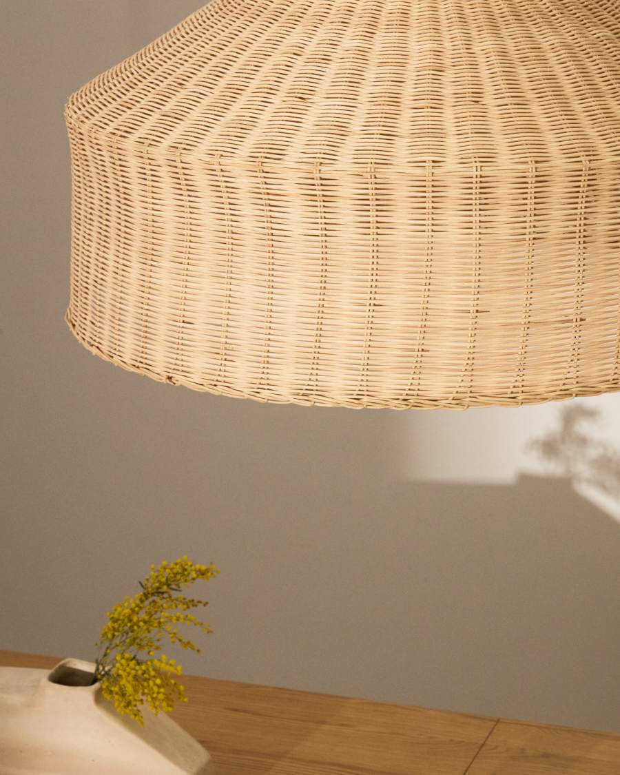 Ennia rattan lamp shade with light finish Ø65cm