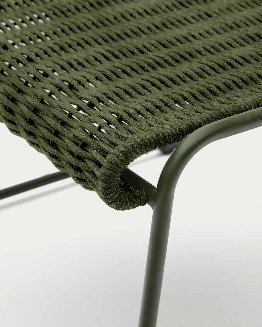 Reposapeus Maurina d'acer galvanitzat verd i corda verda 58 x 52,5 cm