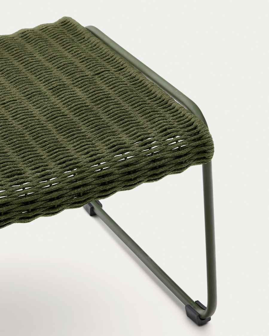 Reposapeus Maurina d'acer galvanitzat verd i corda verda 58 x 52,5 cm