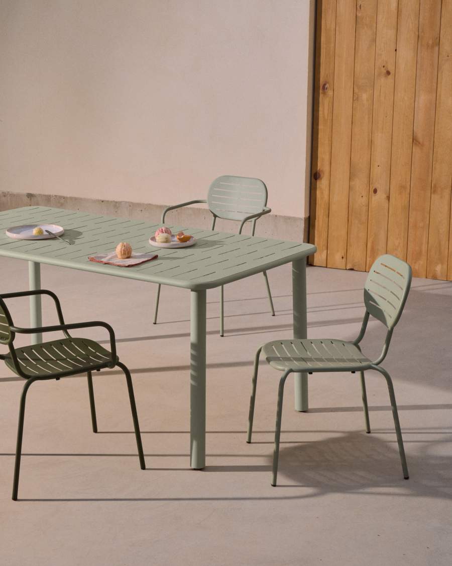 Brai turquoise outdoor tafel van gegalvaniseerd staal 180 x 90 cm
