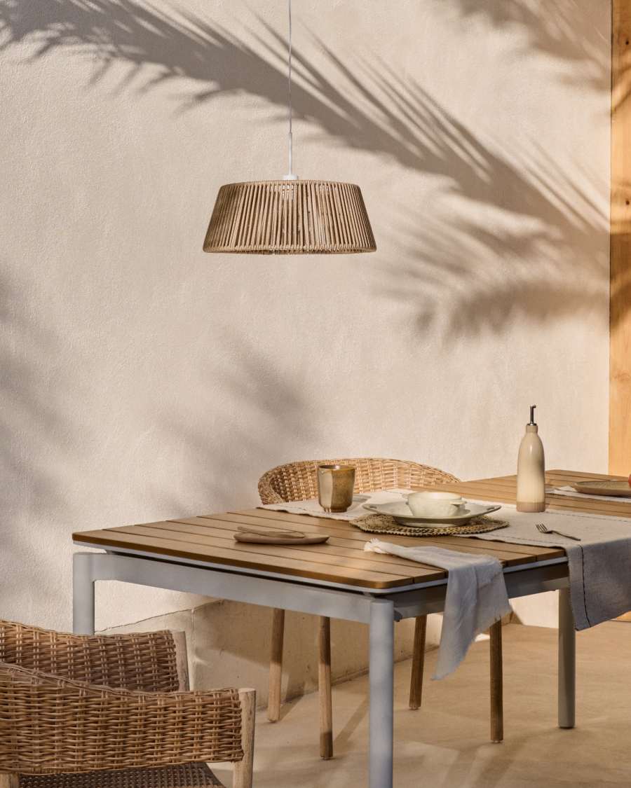 Kap voor Aldet plafondlamp van beige handgeweven touw Ø46 cm