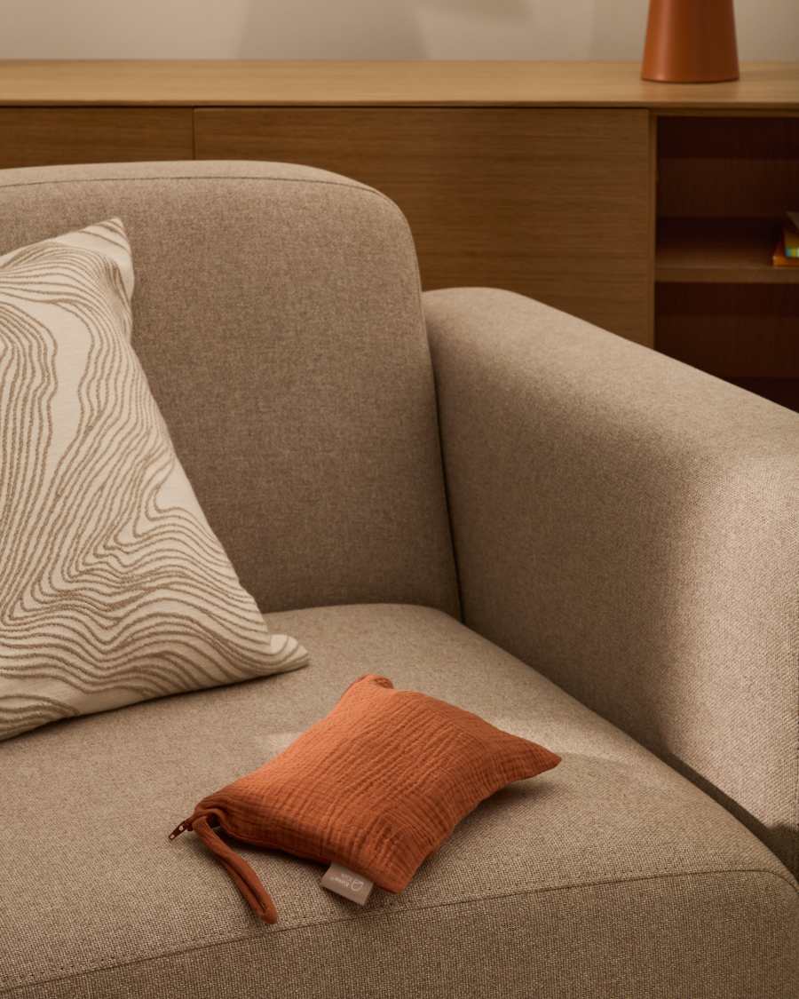 Olna toiletries bag in 100% terracotta cotton