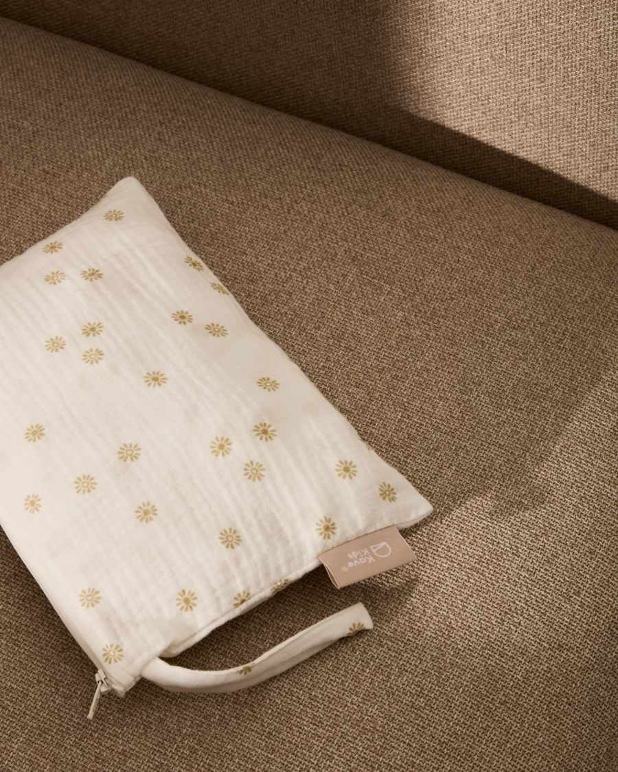 Olna toiletries bag in 100% cotton with a sun print